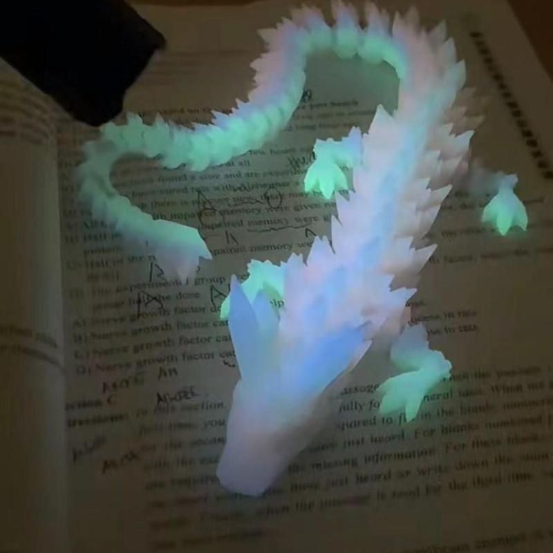 3D Printed Luminous Crystal Dragon, 1 Count Creative Desktop Decoration, Desktop Ornament for Home Office Dormitory School Car