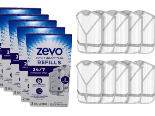 ZEVO Flying Insect Refills for Indoor Light Trap: Multi-Pack Cartridges for Fruit Flies, Gnats, and Houseflies Kitchen Home pest control