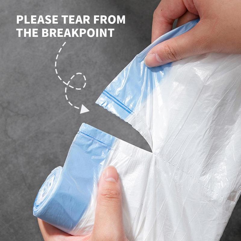 Household Cleaning Products Disposable Bin Bag, 3 Rolls 45pcs Drawstring Thickened Garbage Bin Bags, Kitchen Accessories, Small Trash Bags, Essential Items for Home