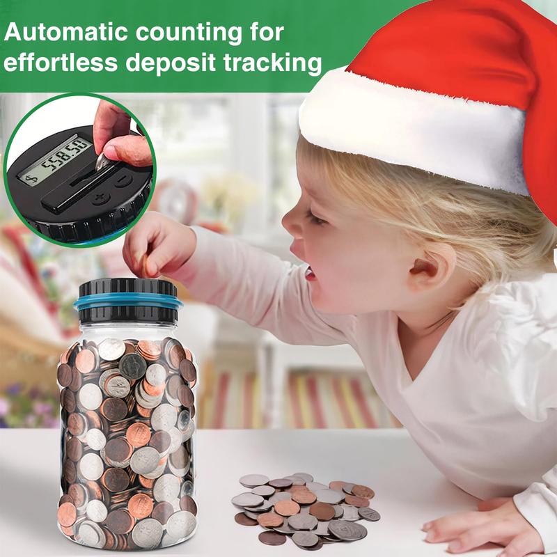 LCD Display Coin Counting Piggy Bank – No Battery Required, 1-Count Money Saving Jar, Fun Toy for Kids, Perfect Gift Idea Decor  Ornaments