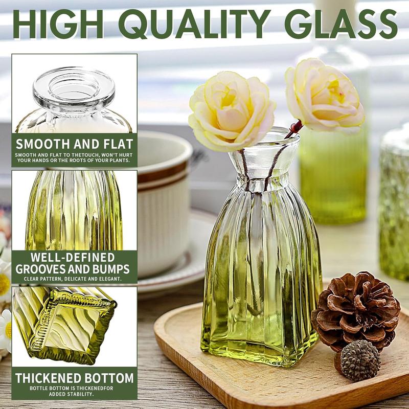 16Pcs Glass Bud Vase Set Small Flower Vase for Centerpieces Clear Bud Vases in Bulk  Mini Vintage Vase for Rustic Wedding Decorations