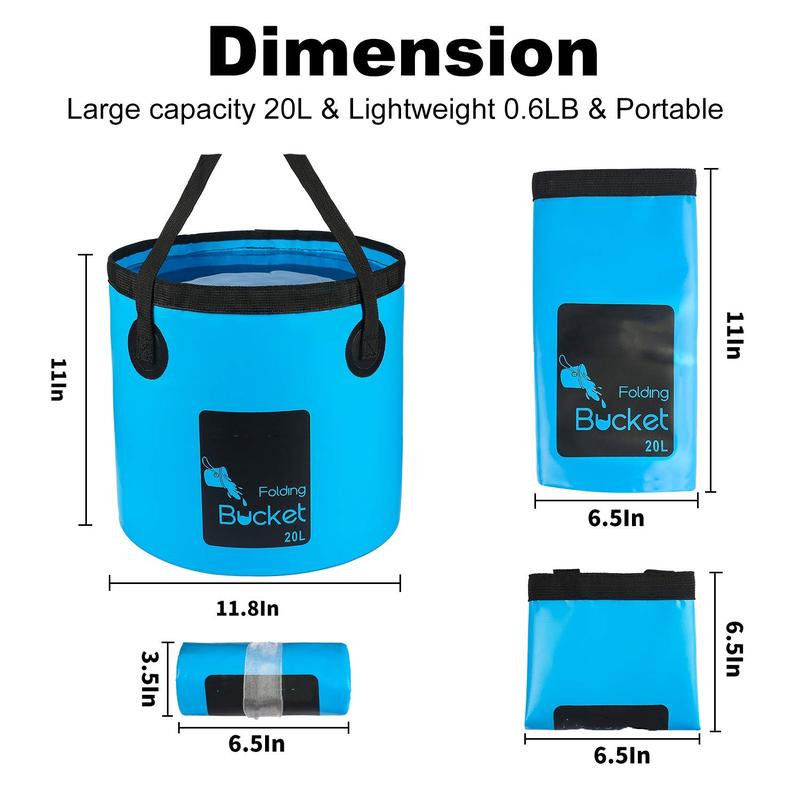 Collapsible Bucket 5 Gallon Container Folding Water Bucket Portable Wash Basin 20L Waterproof Lightweight