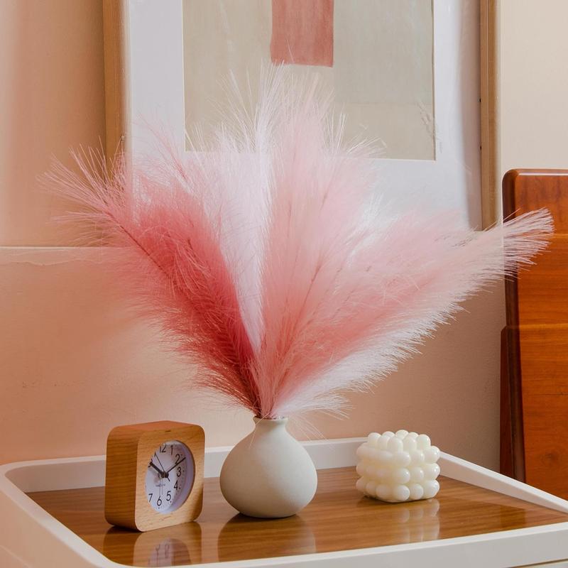 Spring Decor Artificial Dried Pampas Grass Ornaments, 6pcs Mean Girls Decorations Fluffy Pampas Reed Stem Bundle for Flower Arrangement Table Centerpiece, Decorative Faux Plant for Home Wedding Party