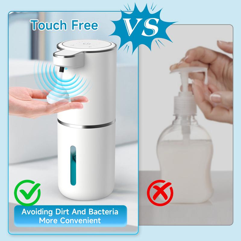 Automatic Sensor Soap Dispenser, 4-Level Adjustable, Desktop & Wall-Mounted Soap Dispenser, USB Charging Household Intelligent Soap Dispenser, Hand & Dish Soap Dispenser for Bathroom, Kitchen,Hotel, Restaurant, Christmas Gift For Men & Women