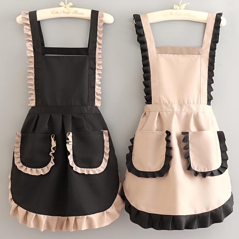 Beautiful Breathable Work Apron Custom Lettering Women's Home Kitchen Work Apron Cotton Wear-Resistant Overalls Nail Salon