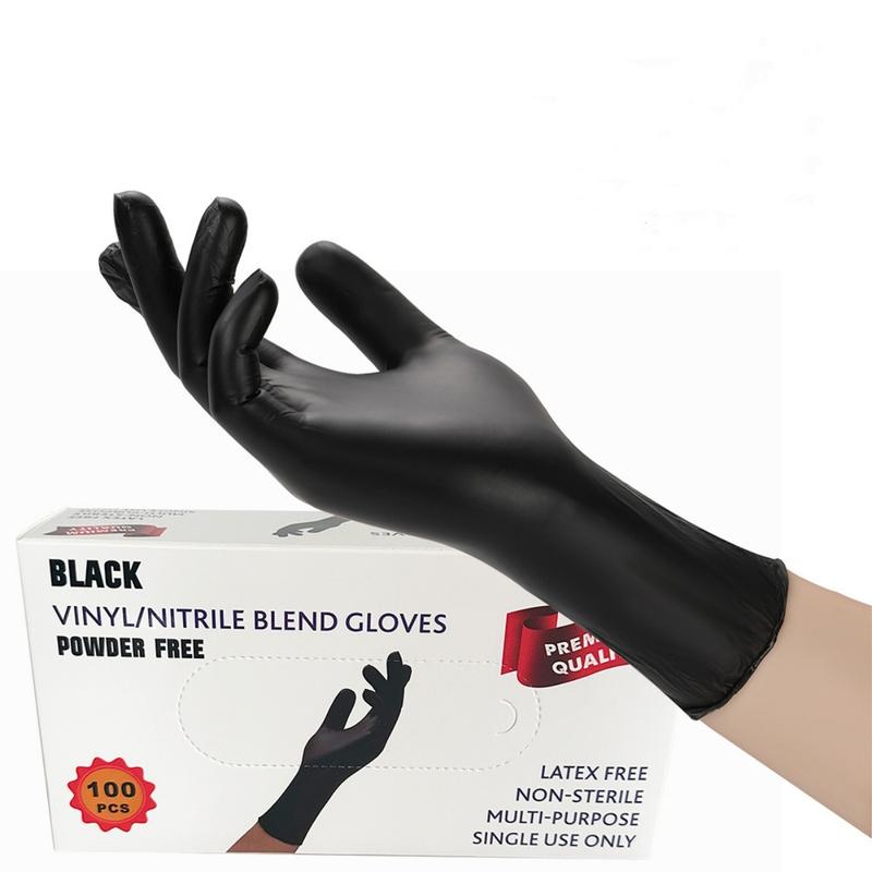 Synthetic Nitrile Black Gloves 4mil-100 Count, Disposable Gloves Latex Free Latex Free, Powder Free, Clean Food Grade Gloves Cleaning