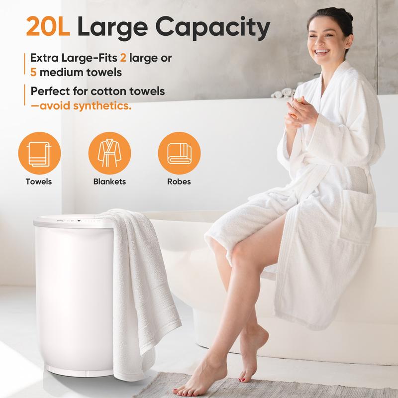 Luxury Towel Warmer for Bathroom Soft SPA by SAMEAT| Gift Idea | Fast-Heating, 4 Timer, Auto Shut-Off | 20L Capacity, 2 Oversized Towels (40