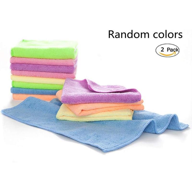 Rubber Cleaning Gloves Kitchen Dishwashing Glove 2-Pairs And Cleaning Cloth 2-Pack,Waterproof Reuseable. (Small) Gift for Mom,Mother's Day Gift