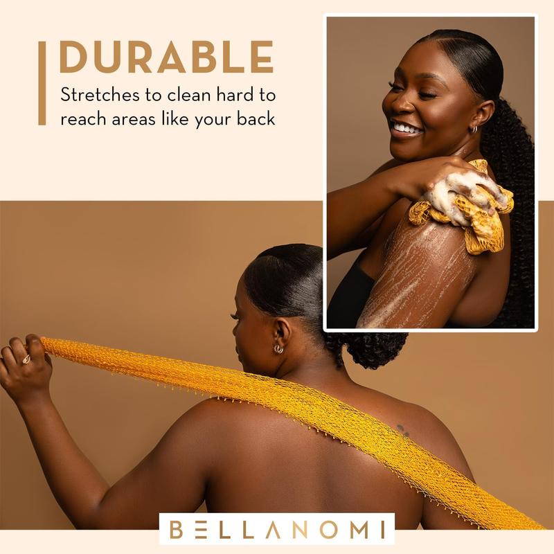 45-Inch Authentic African Exfoliating Net Sponge Ethically Sourced from Nigeria Perfect for Full Body Exfoliation and Cleansing Durable and Long-Lasting for Smooth Skin